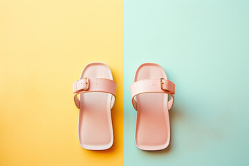 Colorful sandals on a clean background