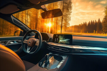 Sleek and Minimalist Futuristic Car Dashboard