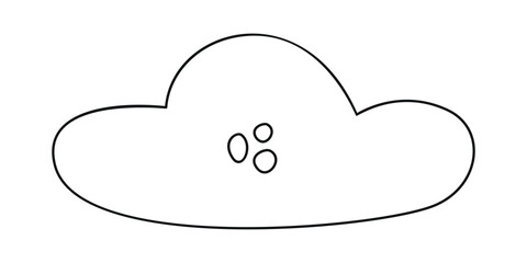Hand drawn linear vector illustration of cloud
