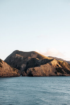 The coast of piction. The sun is setting and is producing beautiful light.