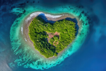 Eternal Love: A Heart-Shaped Oasis in the Ocean