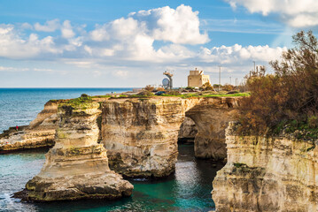 Fototapeta premium Torre Sant'Andrea di Missipezza Lighthouse is an active lighthouse