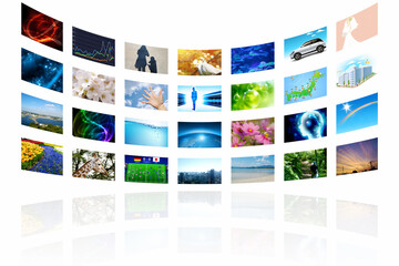 番組コンテンツ見放題、動画配信サービスのイメージ背景画像白バック