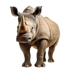 huge rhino animal isolated on transparent background AI generated image
