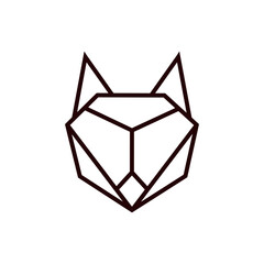 Geometric fox icon vector. geometric animal face illustration sign. fox symbol or logo.
