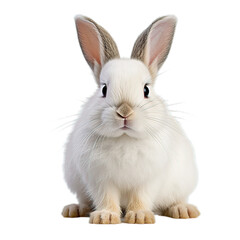 Obraz premium Cute rabbit animal sitting transparent background
