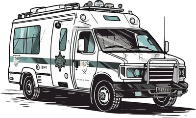 Obraz na płótnie Canvas ambulance on white background