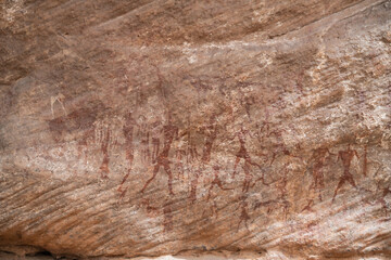Rock engravings of Tassili n'Ajjer-Desert of Tadrart rouge tassili najer in Djanet City