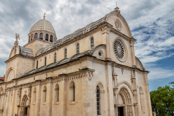 Fototapeta na wymiar Sibenik Croatia. 06-11-2023. Cathedral of Sibenik Croatia.