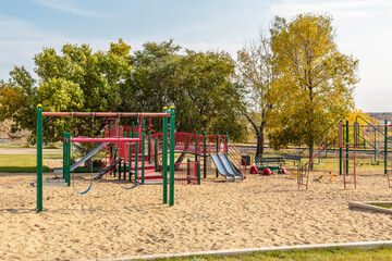 Fototapeta na wymiar Fred Mendel Park in the city of Saskatoon, Canada