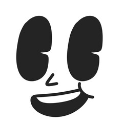 Eye smile emotion groovy retro smiley cute cartoon