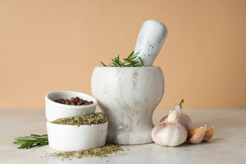 Seasoning and spices, rosemary, concept of seasoning