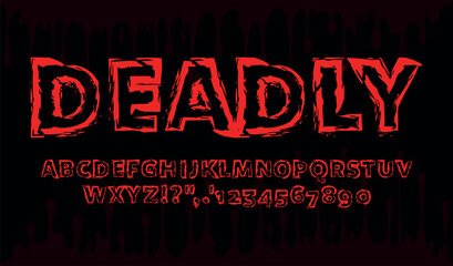 DEADLY, horror, Halloween font, ghost letters