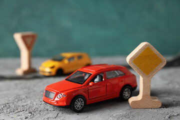 Driving school and driving lessons concept, education concept