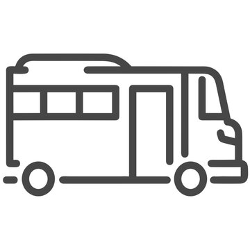 Bus transportation symbol icon vector image. Illustration of the silhouette bus transport public travel design image