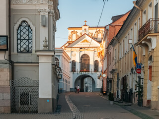 Vilnius, Lithuania - 07 15 2023: Aušros vartai. Gate of Dawn. City gate in Vilnius, one of most...