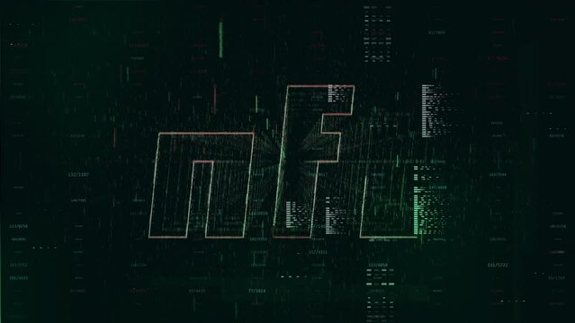 Cyber NFT Logo with HUD UI elements.