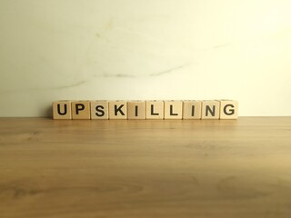 Word upskilling from wooden blocks