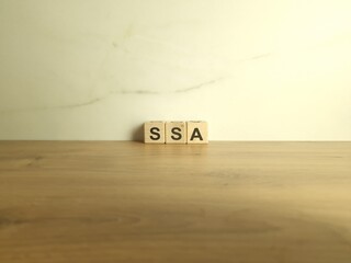 SSA abbreviation from wooden blocks