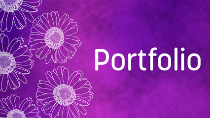 Portfolio Floral Purple Texture Background Text 
