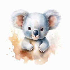 kuala baby, watercolor style Generative AI
