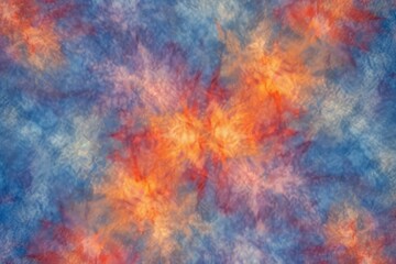 Innovative Abstract Design: Mixture of Orange and Blue with Cross Processing and Space Patterns