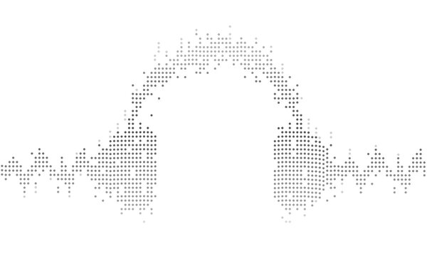 Sound waves equalizer headphone concept. Dotted headphone style. Music sound waves. Vector illustration.
