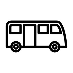 Bus transportation symbol icon vector image. Illustration of the silhouette bus transport public travel design image