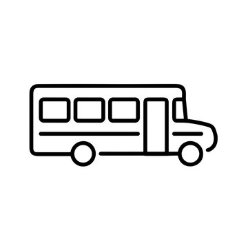 Bus transportation symbol icon vector image. Illustration of the silhouette bus transport public travel design image