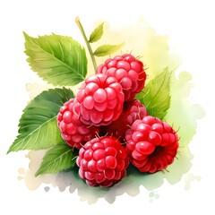 Raspberry isolated on white created with Generative AI technology