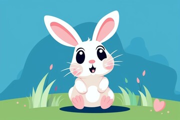 simple pastel colour Easter bunny 