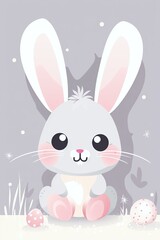 Obraz na płótnie Canvas simple pastel colour Easter bunny 