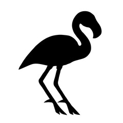 Flamingo silhouette - simple vector illustration isolated on white.