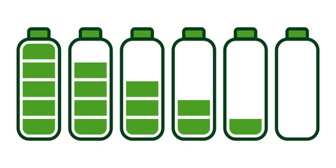 Fototapeta premium battery charge status symbol set