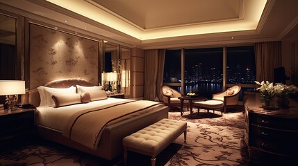 luxury hotel room, generative ai