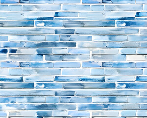 Blue and white brick wall