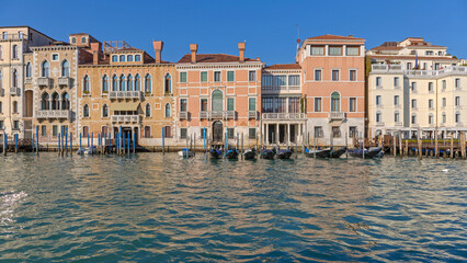 Fototapeta na wymiar Houses Grand Canal Venice Italy