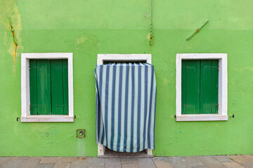 Green Paint House Burano Italy