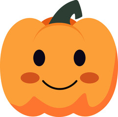 Cute, lovely cartoon pumpkin lantern with smile face for Halloween holiday celebration design concept.