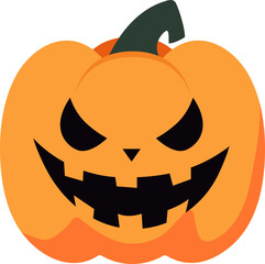 Cute, lovely cartoon pumpkin lantern with smile face for Halloween holiday celebration design concept.