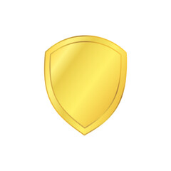 Golden shield icon. Heraldic in gold.