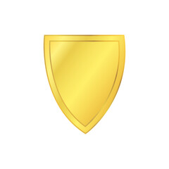 Golden shield icon. Heraldic in gold.
