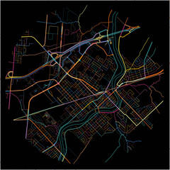 Colorful Map of Saint-Hyacinthe, Quebec with all major and minor roads.