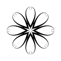 Abstract Decorative Flower Rosette Icon. Floral Element for Design.