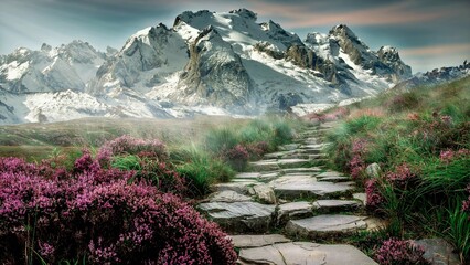 footpath in the mountains of caucasus