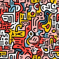 Abstract organic pattern of square free form in the form of a maze.