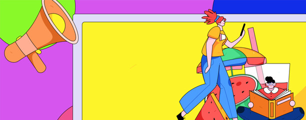 24 solar terms and great heat character flat vector concept operation hand drawn illustration
