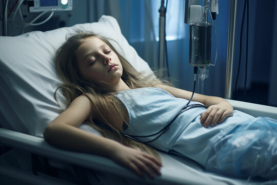 photo of a girl in a hospital bed