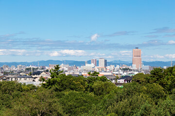 日本の都市「浜松市」を遠くから眺める