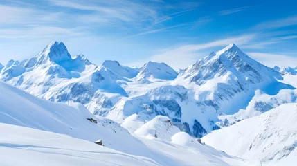 Foto auf Acrylglas Alpen Panoramic view of snow-capped mountains in the Alps